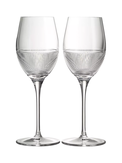 John Lewis Wedgwood Helia Cut Crystal Wine Glasses, Set of 2, 350ml- Buy online at McGrocer