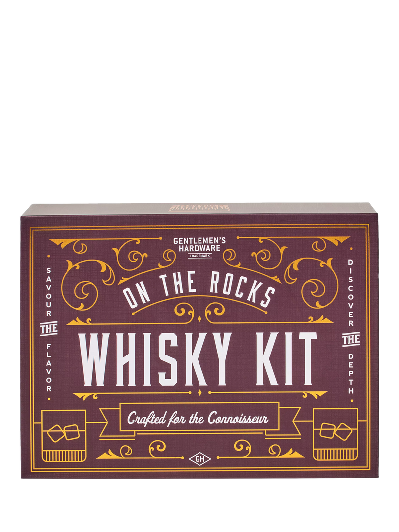 Gentlemen's Hardware whisky kit with tumblers and granite stones - British product