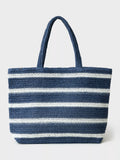 Crew Clothing blue and white stripe tote bag, imported from the UK