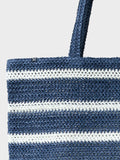 Crew Clothing blue and white stripe tote bag, imported from the UK