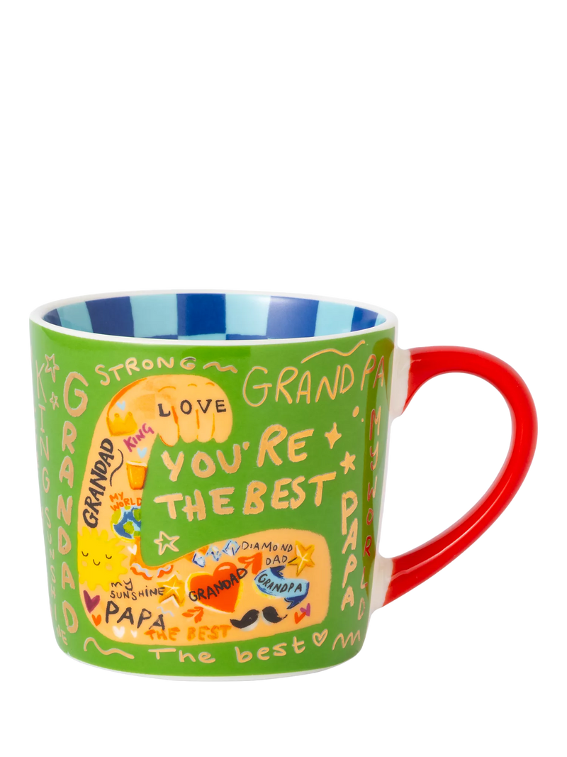 Eleanor Bowmer new bone china mug Grandad design 300ml - British product
