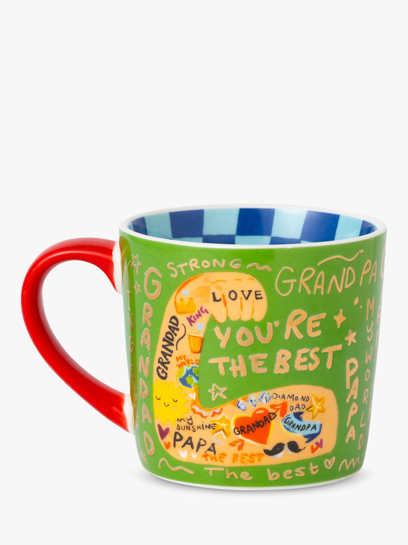 Eleanor Bowmer new bone china mug Grandad design 300ml - British product