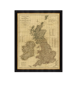 John Lewis Brookpace Lascelles Complete Map of the British Isles 1788 Framed Print 111 x 86cm- Buy online at McGrocer