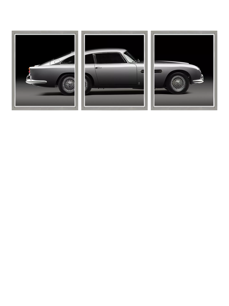 Brookpace Lascelles Aston Martin DB5 triptych 175cm framed print set, UK version