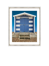 John Lewis Brookpace Lascelles Beach Hut Framed Print Blue 66 x 56cm- Buy online at McGrocer