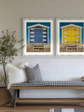 Brookpace Lascelles Beach Hut framed print 66x56cm - British product