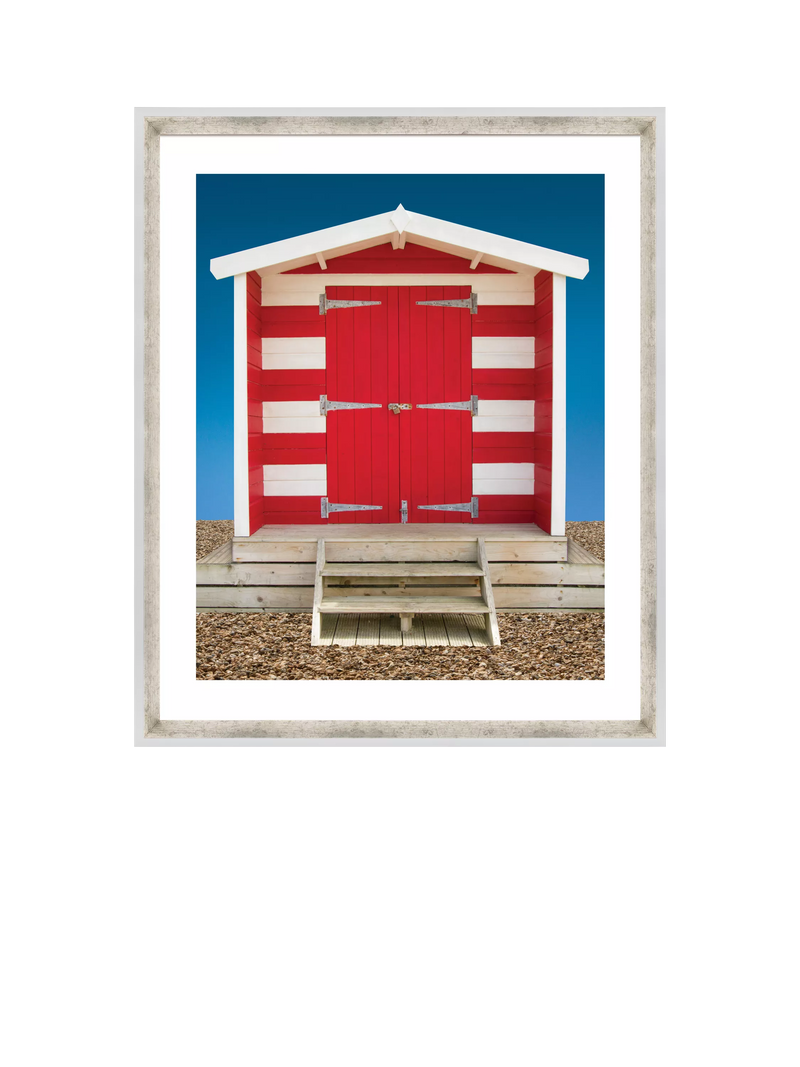 Brookpace Lascelles beach hut framed print 66x56cm, imported from the UK