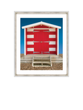 Brookpace Lascelles beach hut framed print 66x56cm, imported from the UK