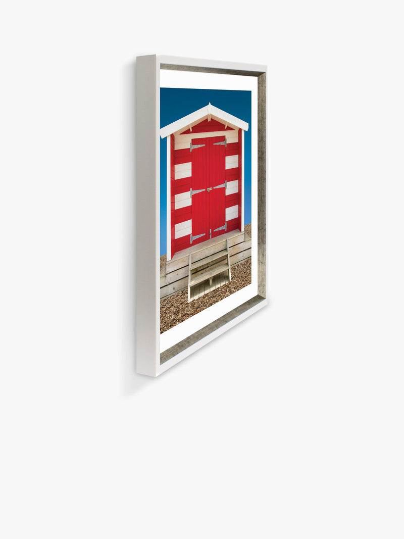 Brookpace Lascelles beach hut framed print 66x56cm, imported from the UK