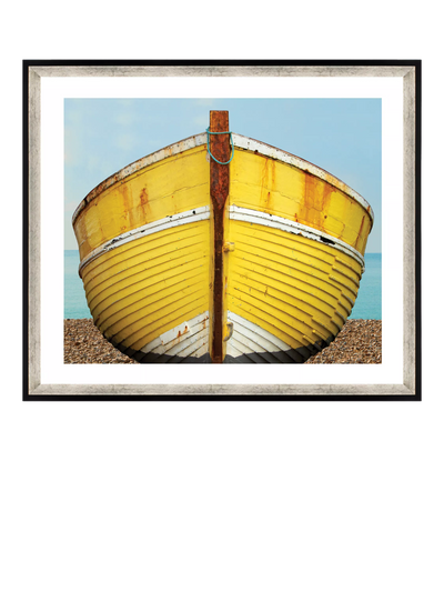 John Lewis Brookpace Lascelles Fishing Boat Framed Print 76 x 66cm Yellow- Buy online at McGrocer