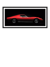 John Lewis Brookpace Lascelles Lamborghini Miura Bertone Framed Photographic Print, Red/Black, 51 x 101.5cm- Buy online at McGrocer