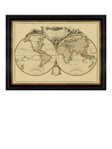 John Lewis Brookpace Lascelles Mappemonde 1782 Map Framed Print, 60 x 80cm- Buy online at McGrocer