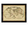 Brookpace Lascelles Mappemonde 1782 framed map print 60x80cm, UK version