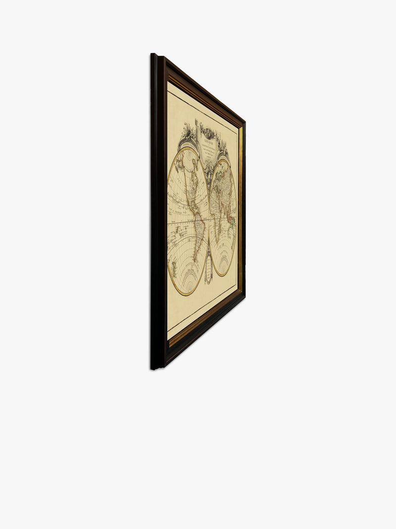 Brookpace Lascelles Mappemonde 1782 framed map print 60x80cm, UK version