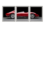 John Lewis Brookpace Lascelles Maserati 250S Fantuzzi Triptych Framed Photographic Print, Red/Black, 65 x 175cm- Buy online at McGrocer