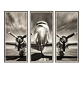Brookpace Lascelles vintage aeroplane triptych framed prints 157cm - British product