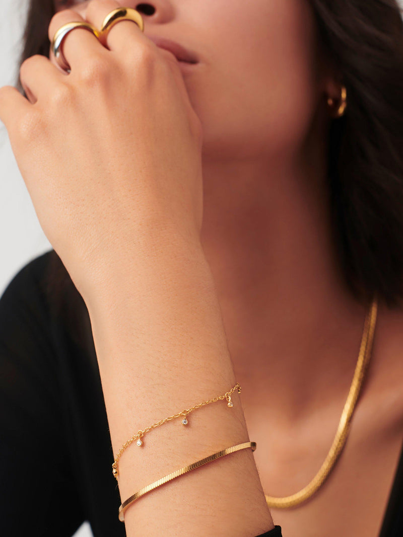 Missoma Cosmic Interstellar Drop Bracelet gold vermeil cubic zirconia, imported from the UK