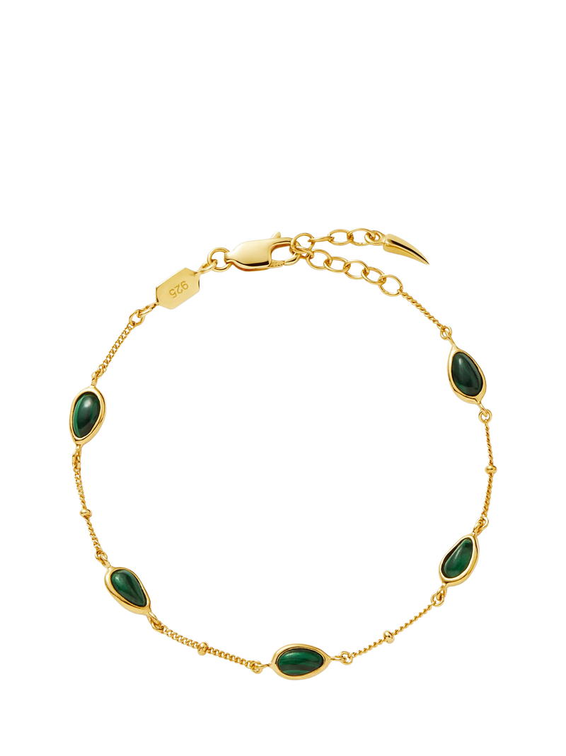 Missoma Molten Malachite chain bracelet gold M - British product