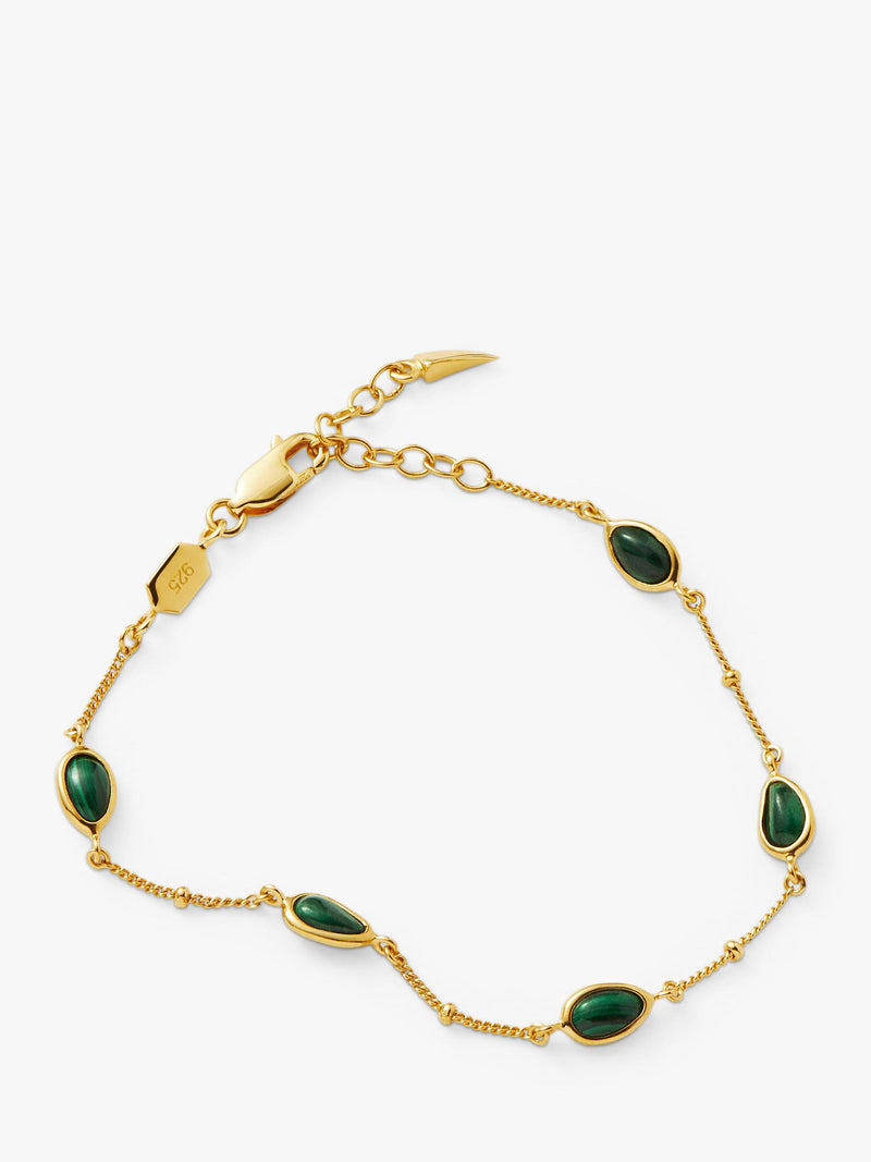 Missoma Molten Malachite chain bracelet gold M - British product