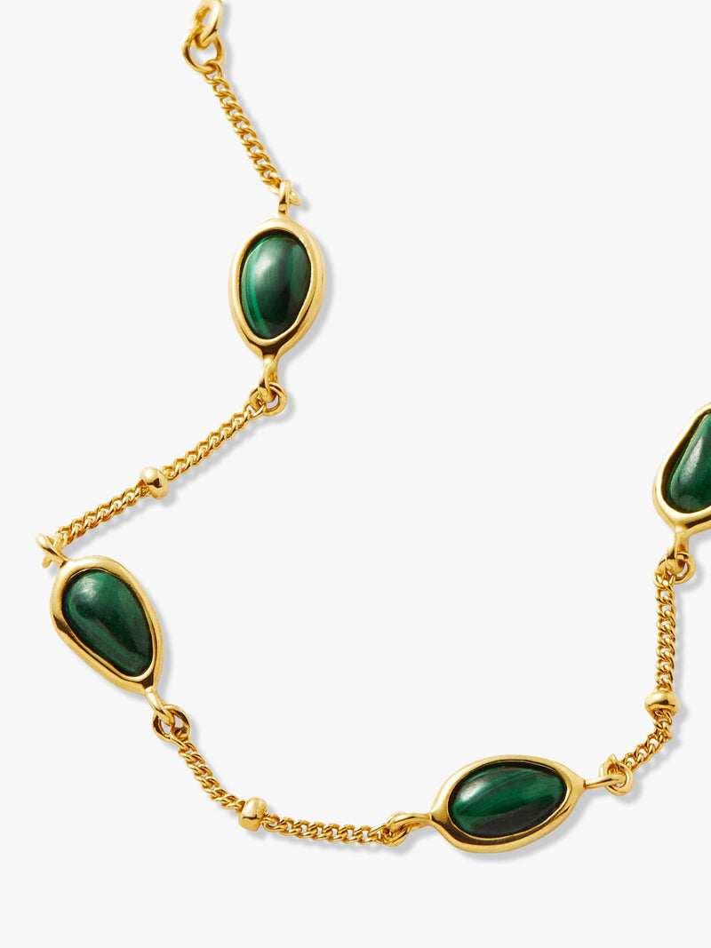 Missoma Molten Malachite chain bracelet gold M - British product