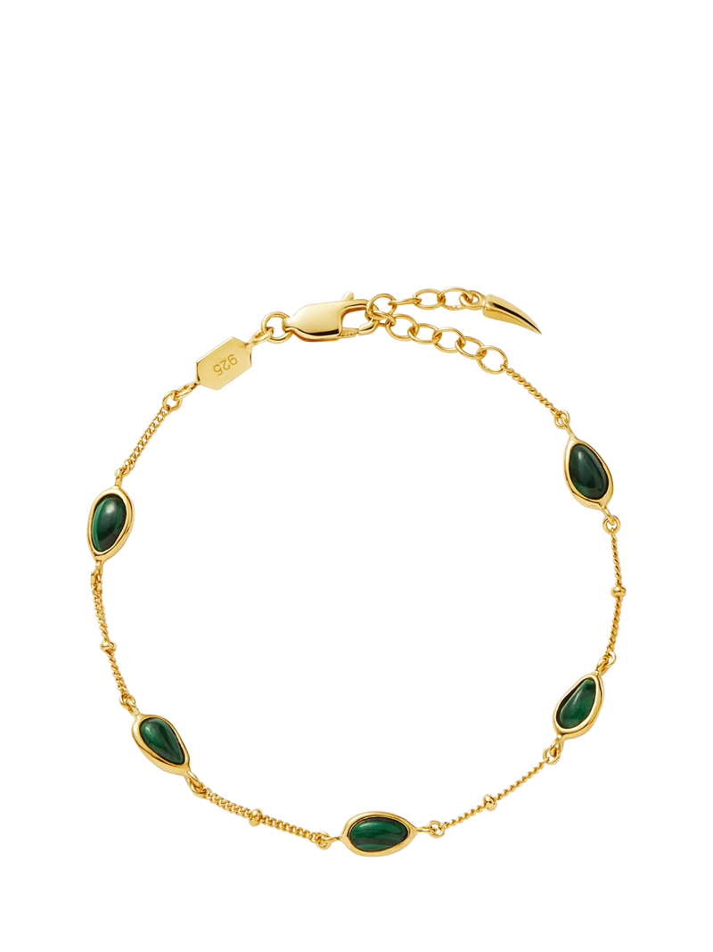 Missoma Molten Malachite chain bracelet gold size S, imported from the UK
