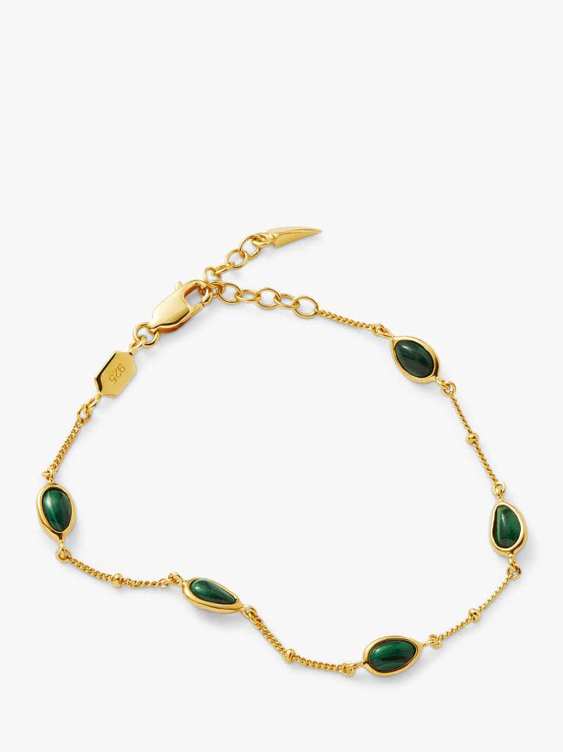 Missoma Molten Malachite chain bracelet gold size S, imported from the UK