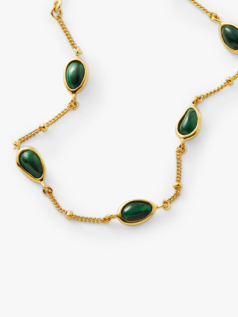 Missoma Molten Malachite chain bracelet gold size S, imported from the UK