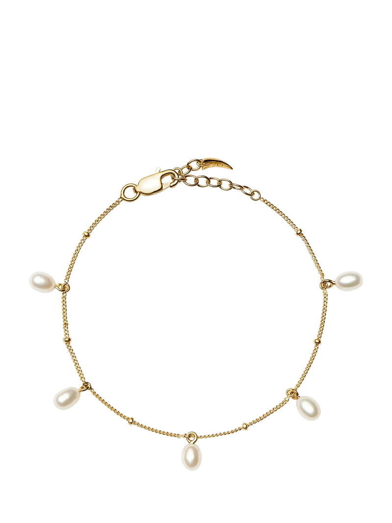 Missoma gold pearl charm bracelet, UK version