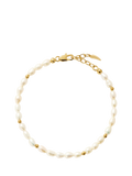 Missoma beaded pearl bracelet in gold and white (British brand)