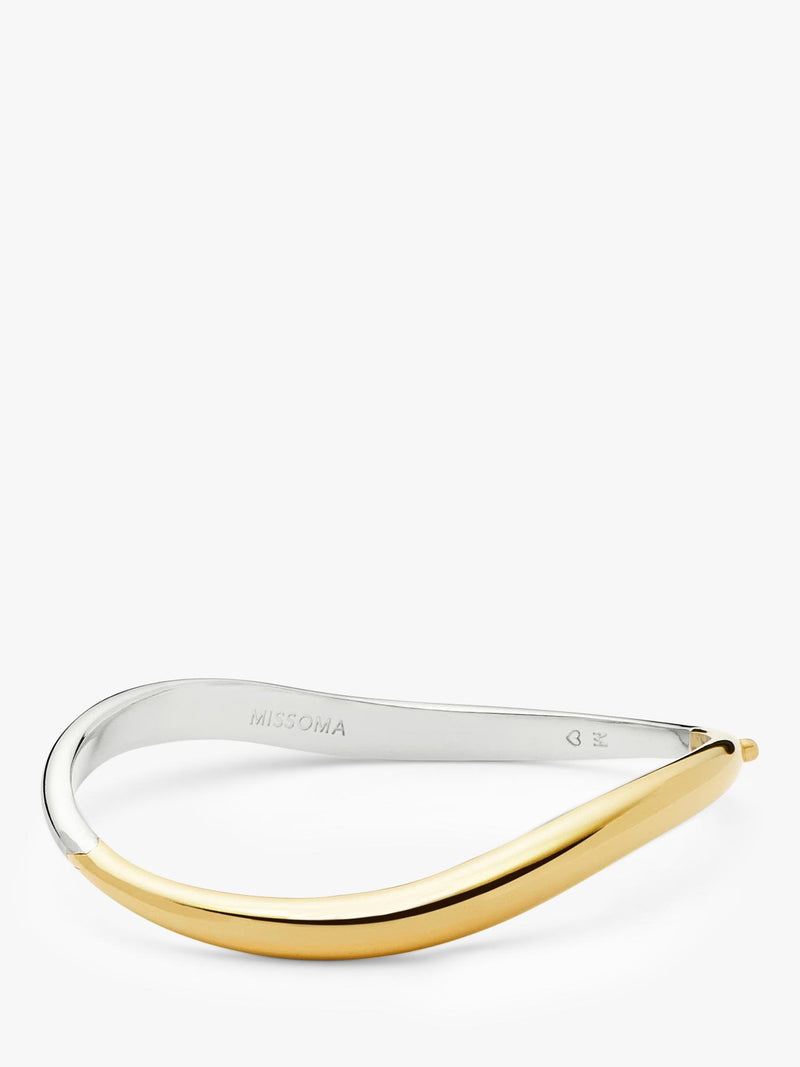 Missoma Savi hinged oval bangle in gold and silver, imported from the UK