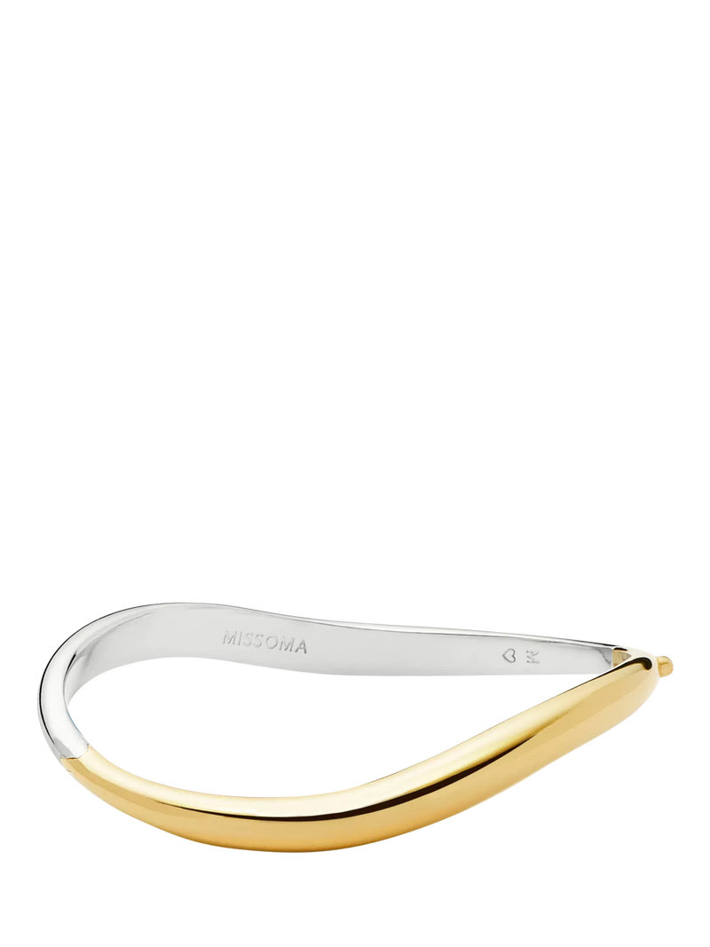 Missoma Savi Hinged Bangle Gold Silver S, imported from the UK