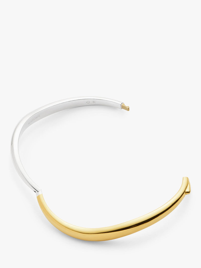 Missoma Savi Hinged Bangle Gold Silver S, imported from the UK