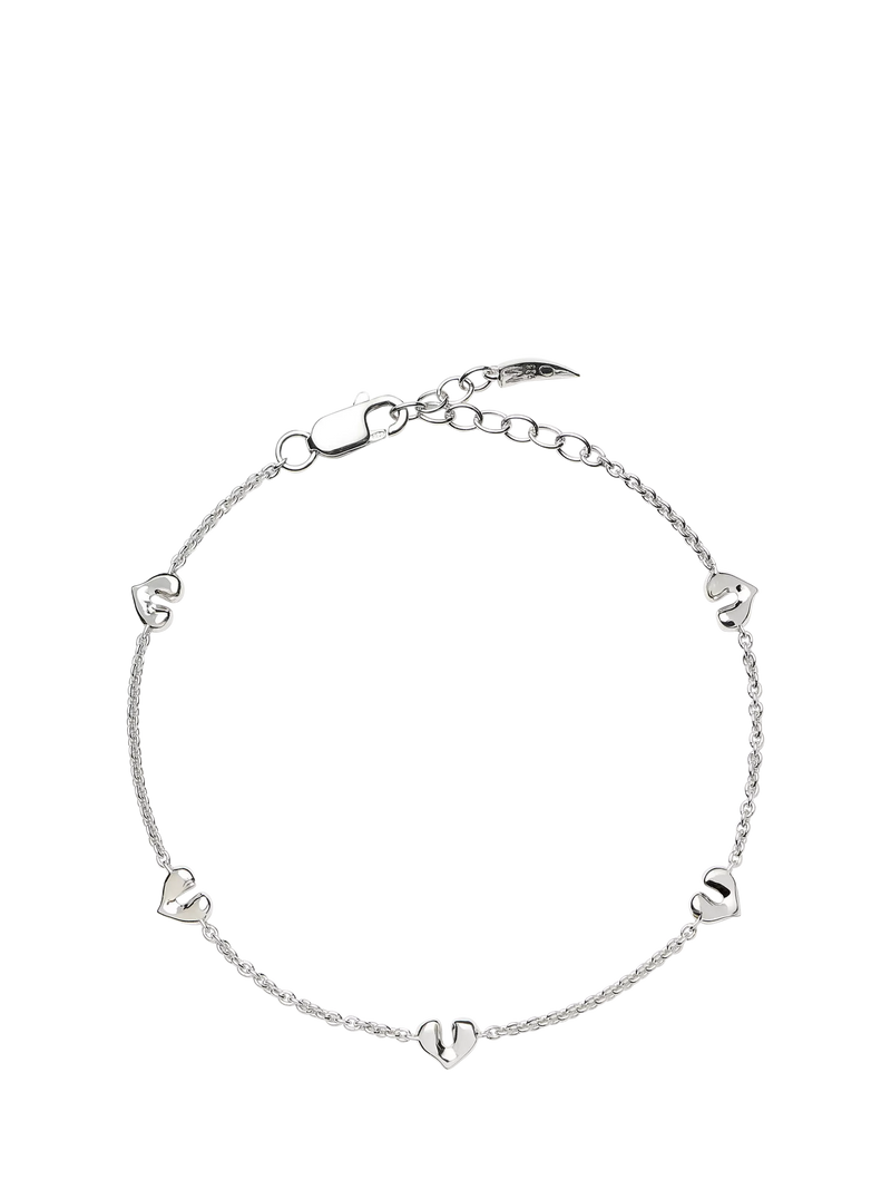 Missoma Mini Heart Charm Bracelet, Silver, M