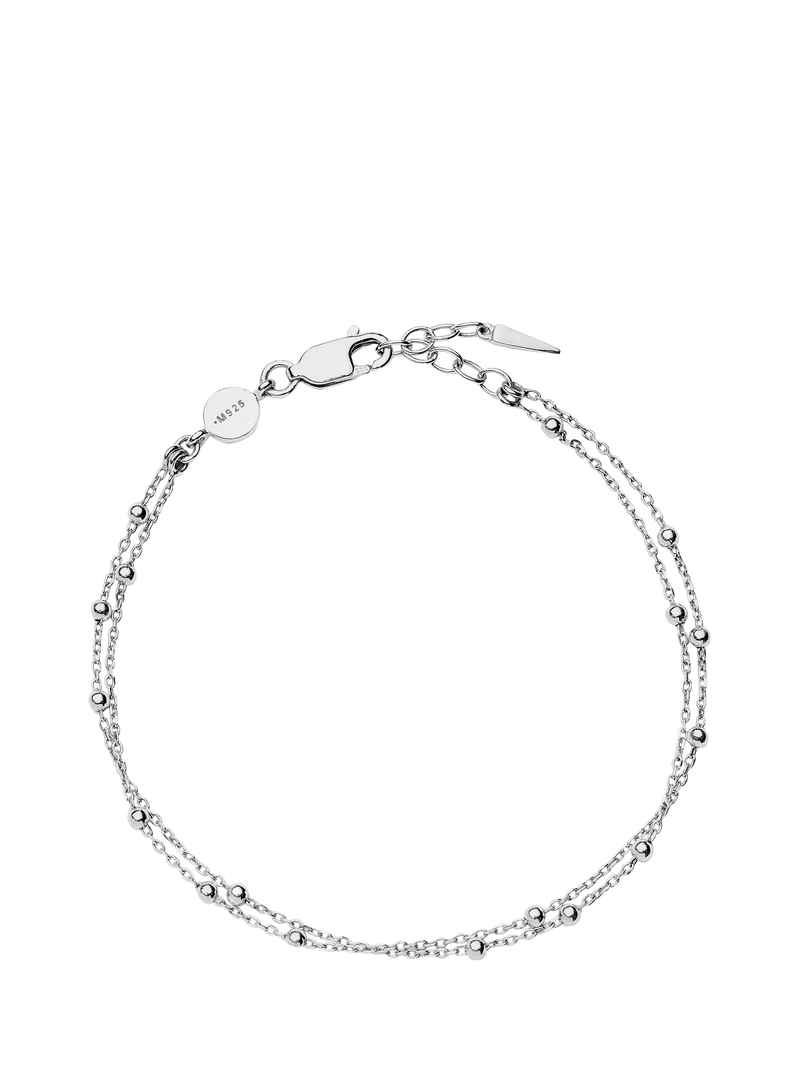Missoma double chain silver bracelet size M (British brand)
