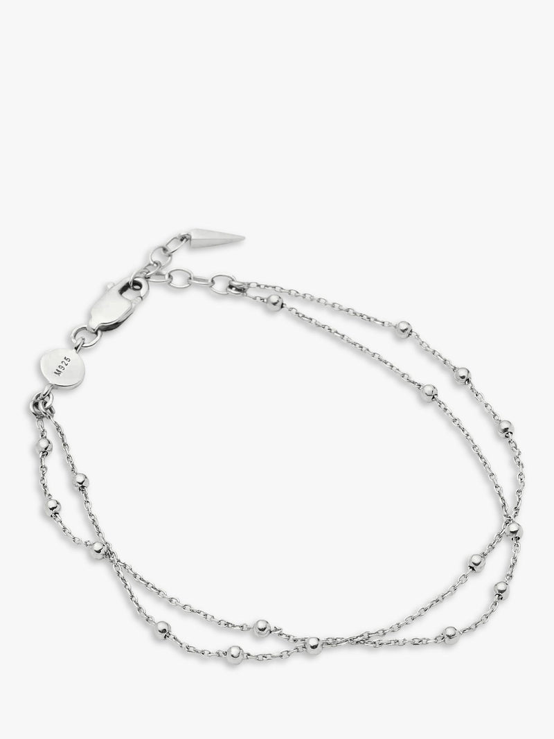 Missoma double chain silver bracelet size M (British brand)