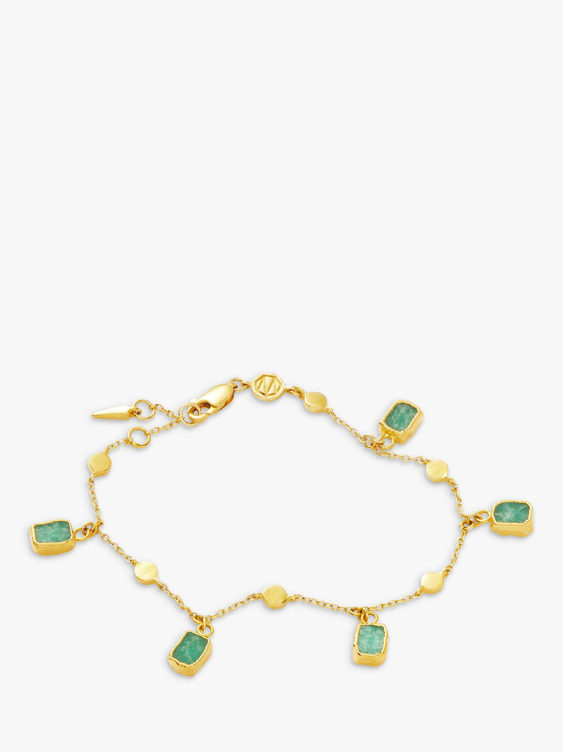 Missoma Lena charm bracelet gold plated amazonite - British product
