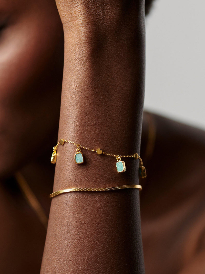 Missoma Lena charm bracelet gold plated amazonite - British product