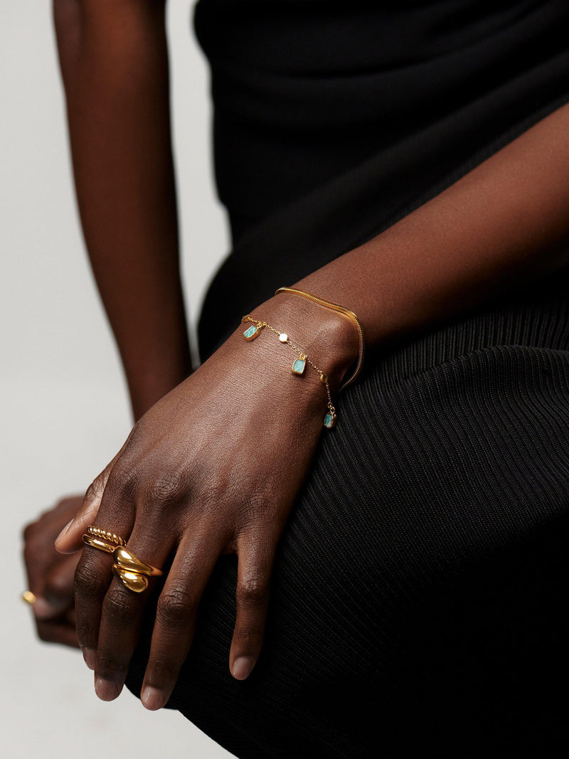 Missoma Lena charm bracelet gold plated amazonite - British product