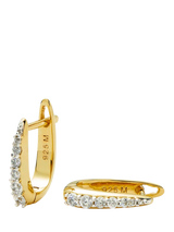 John Lewis Missoma Hinged Crystal Huggie Earrings, Gold- Buy online at McGrocer
