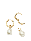 Missoma 14ct gold pearl hoop earrings, UK version
