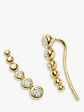 Missoma crystal climber earrings with cubic zirconia, imported from the UK