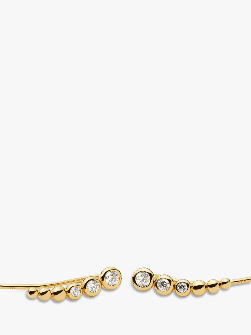 Missoma crystal climber earrings with cubic zirconia, imported from the UK