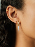 Missoma spike drop charm hoop earrings with cubic zirconia, imported from the UK