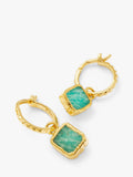 Missoma mini charm hoop earrings amazonite gold plated (British brand)