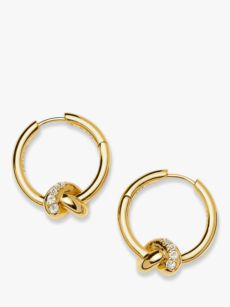 Missoma pave knot hoop earrings gold, imported from the UK