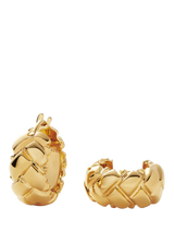 John Lewis Missoma Lucy Williams Waffle Mini Hoop Earrings Gold 14mm x 7mm- Buy online at McGrocer