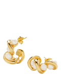 Missoma pearl mini double hoop earrings gold (British brand)