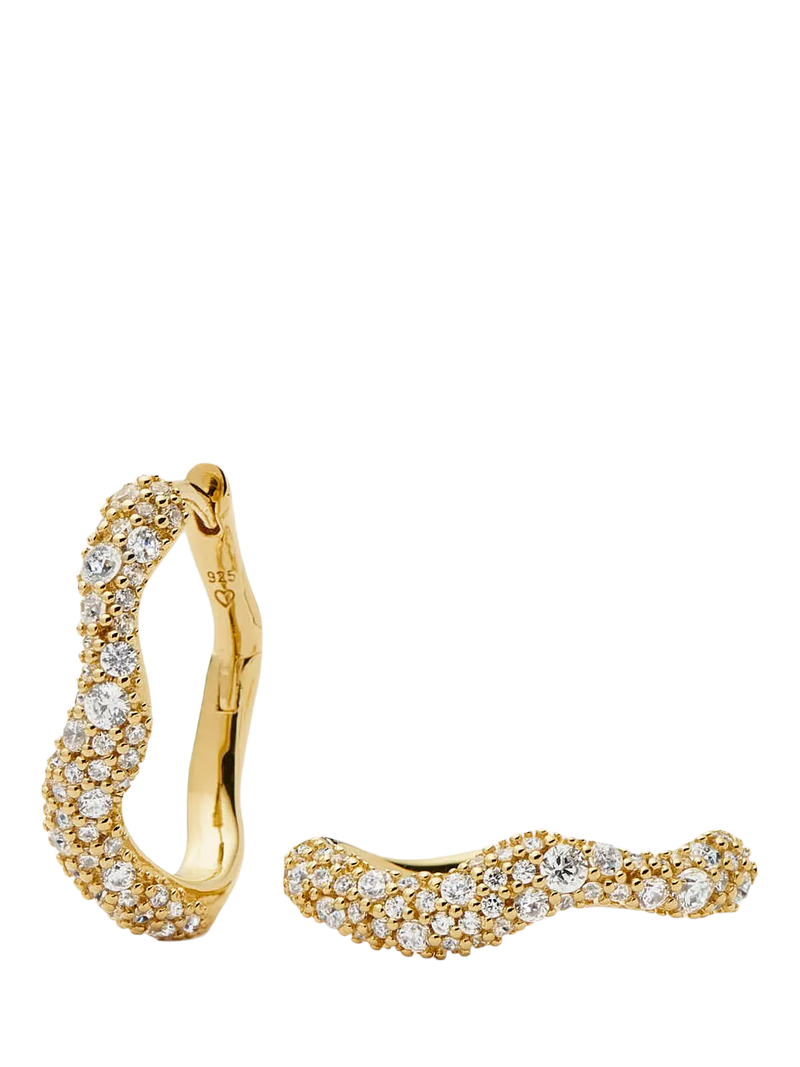 Missoma Molten Snow Hoop Earrings with cubic zirconia, imported from the UK
