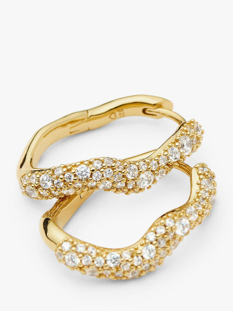Missoma Molten Snow Hoop Earrings with cubic zirconia, imported from the UK