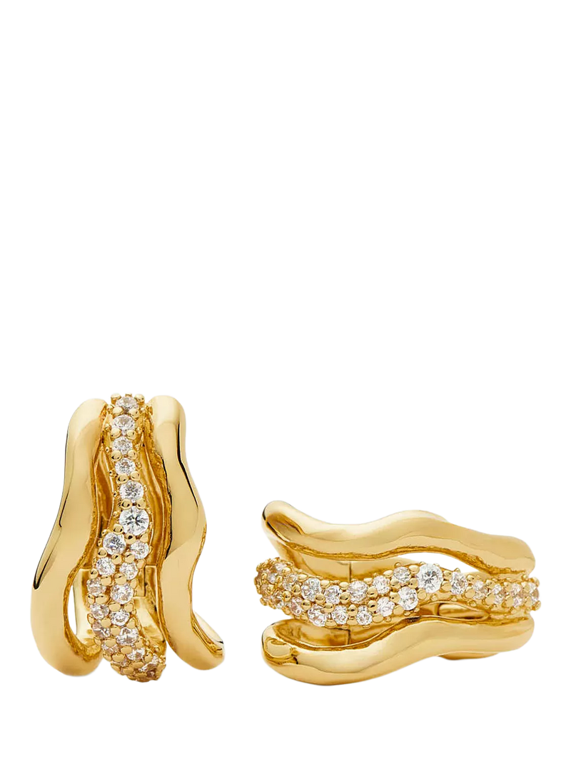 Missoma Molten Snow triple small hoop earrings, UK version